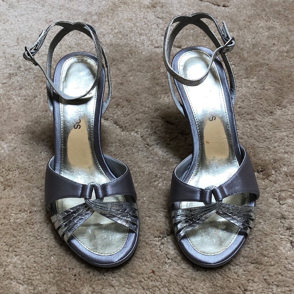 Caparros Silver Strappy Heels